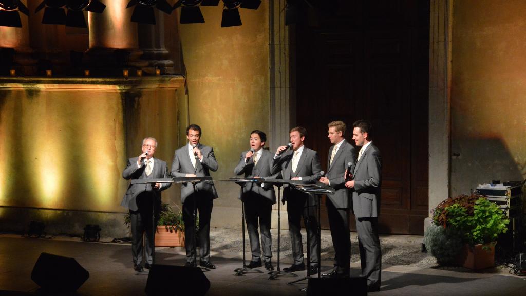 The King's Singers parvis 2016, Copyright Ch. Merle