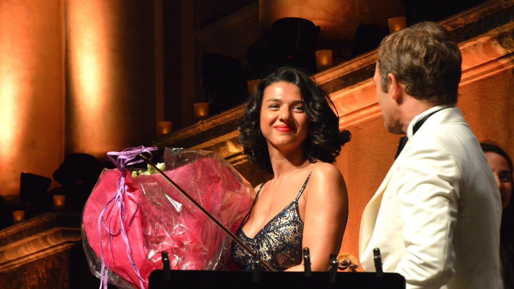 Renaud Capuçon et Kathia Buniatishvili le 13/8/16 Parvis St Michel Menton(photo MERLE)