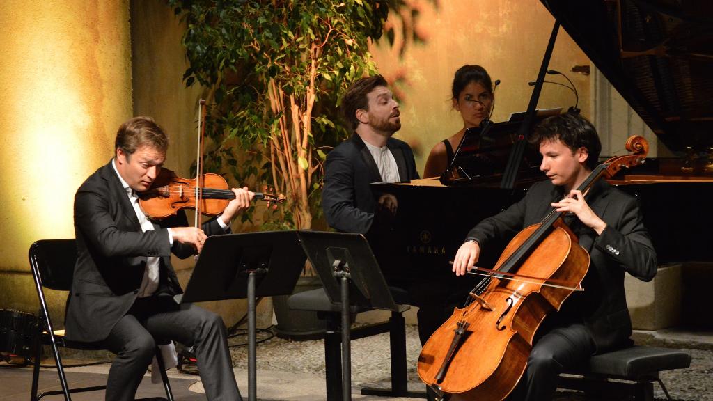 31/7/17 PARVIS ST MICHEL: RENAUD CAPUÇON, EDGARD MOREAU, DAVID KADOUCH: PHOTO CH MERLE