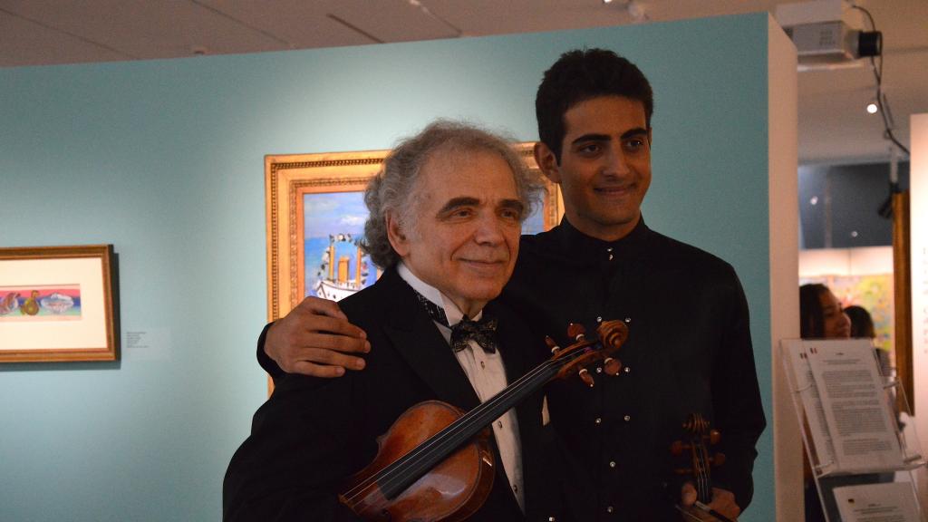 le 3/8/17 Musée COCTEAU à Menton: Zakhar BRON Professeur international de violon et son élève Elvin Hoxha GANIEV( Photo Ch Merle)