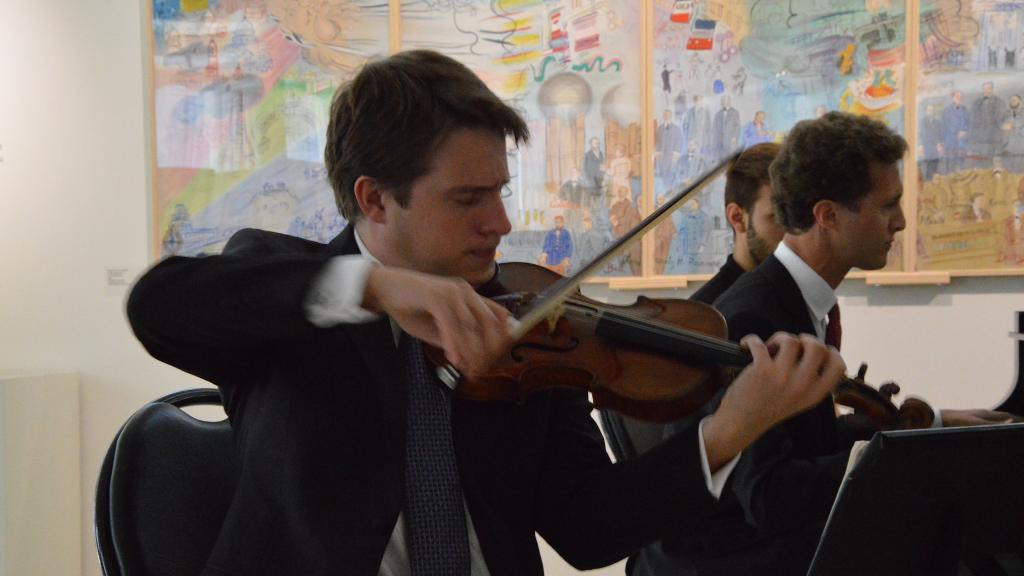 6/8/17 au Musée Cocteau à Menton le trio BUSH,Mathieu VAN BELLEN ,Violon;(photoCh Merle)