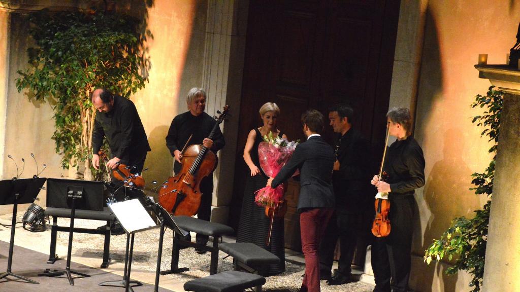 le 8/8/17 au Festival de Musique de Menton le quatuor Hagen avec Jôrg WIDMANN à la clarinette  (photoCh MERLE)