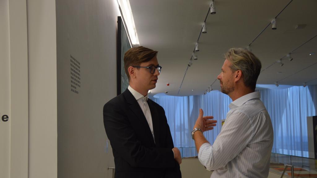 V. OLAFSSON et Paul Emmanuel THOMAS au Musée Cocteau à Menton avant son récital de piano(Photo Ch.MERLE)