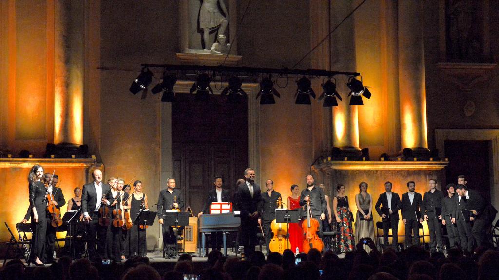 le 31/7/2018 J.Ch.ROUSSET et son ensemble au Festival de Musique de MENTON (Photo Ch.MERLE)