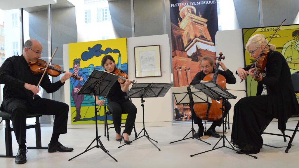 le 7/8/18 le quatuor TAKACS au Musée Cocteau à Menton (Photo Ch.MERLE)