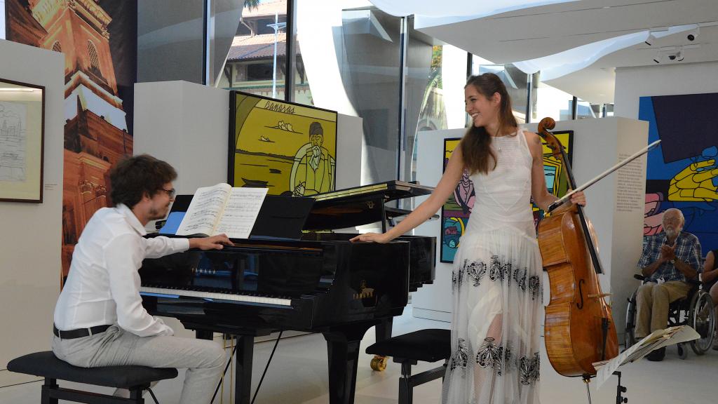 Le10/8/18   C. Thomas, violoncelle et L. Debargue, piano,  au Musée Cocteau à Menton (Photo Ch.MERLE)