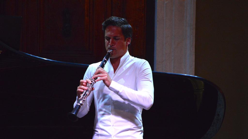 Andréas OTTENSAMER au Festival de Musique de Menton interprète une Romance sans parole de Mendelssohn (PHOTO Ch.MERLE)