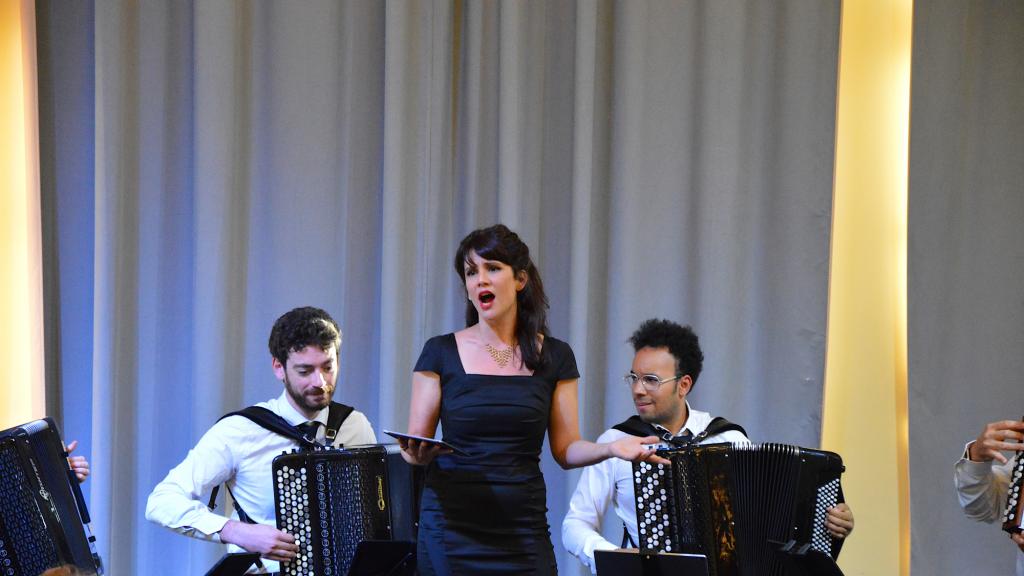 Le quatuor Aéolina et la soprano Camille POUL dans le 4ème Movement de la 4 ème Symphonie de G. MAHLER (PHOTO CH.MERLE )